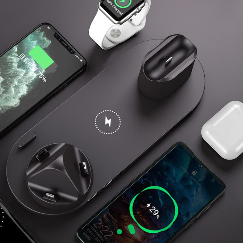 6-in-1 Wireless Charging Dock Station – Fast Charger Pad for iPhone, Apple Watch & AirPods