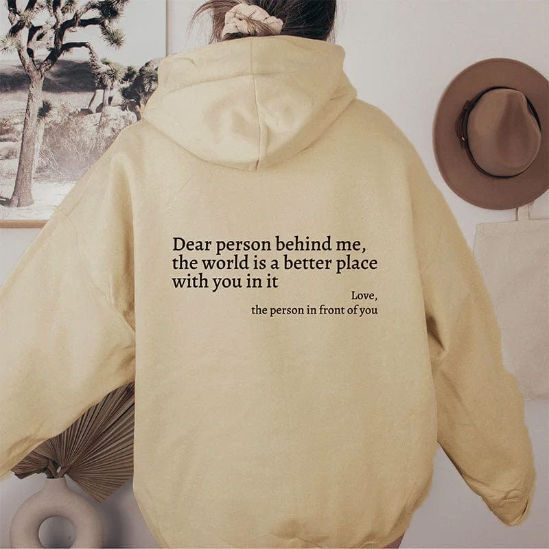 Women’s Plush Letter Printed Hoodie.