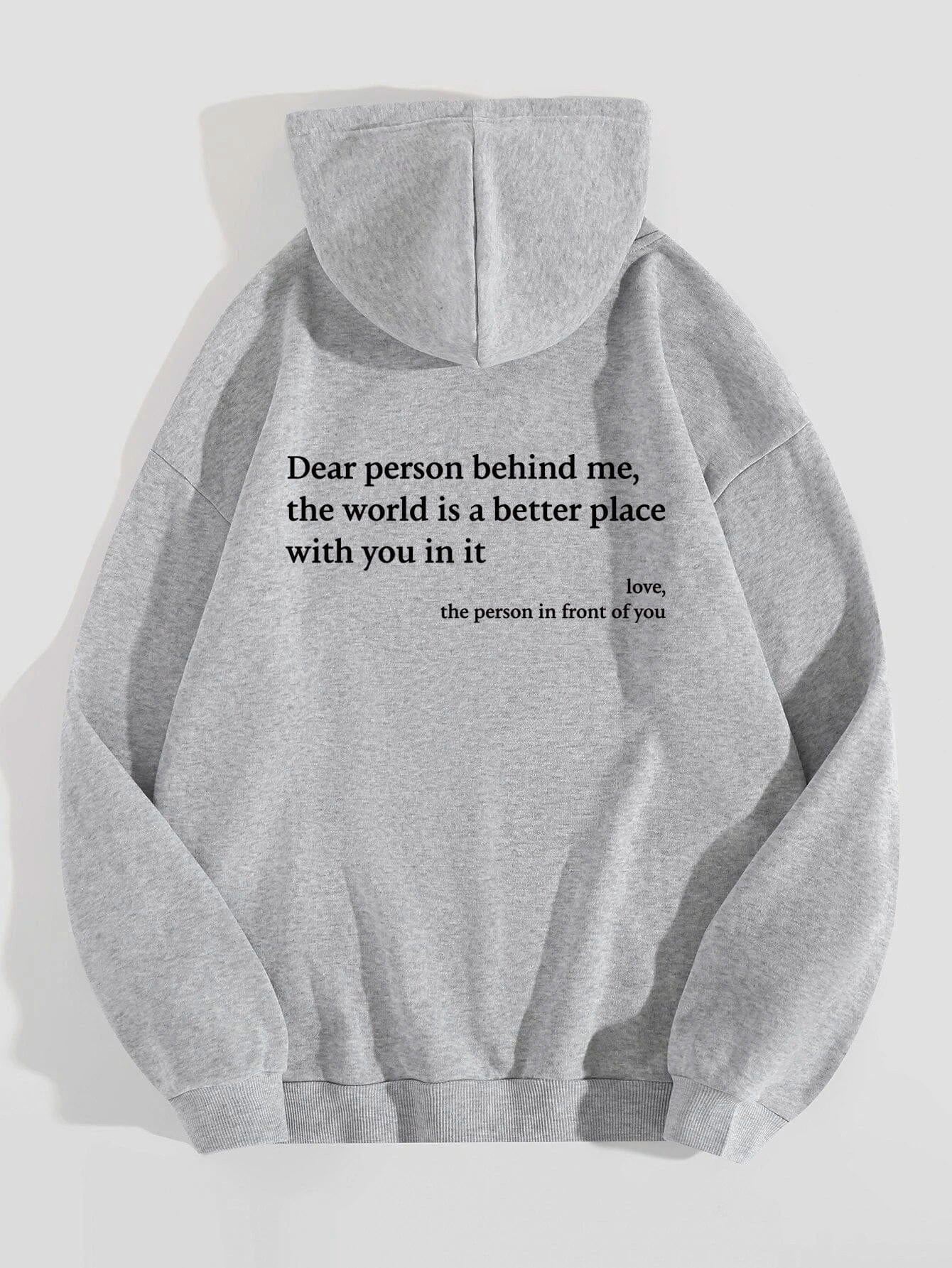 Women’s Plush Letter Printed Hoodie.