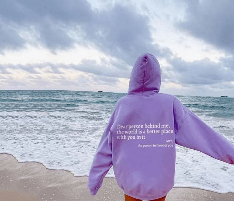 Women’s Plush Letter Printed Hoodie.