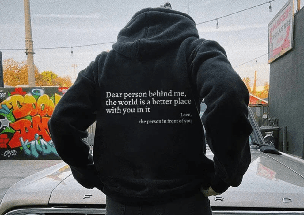 Women’s Plush Letter Printed Hoodie.