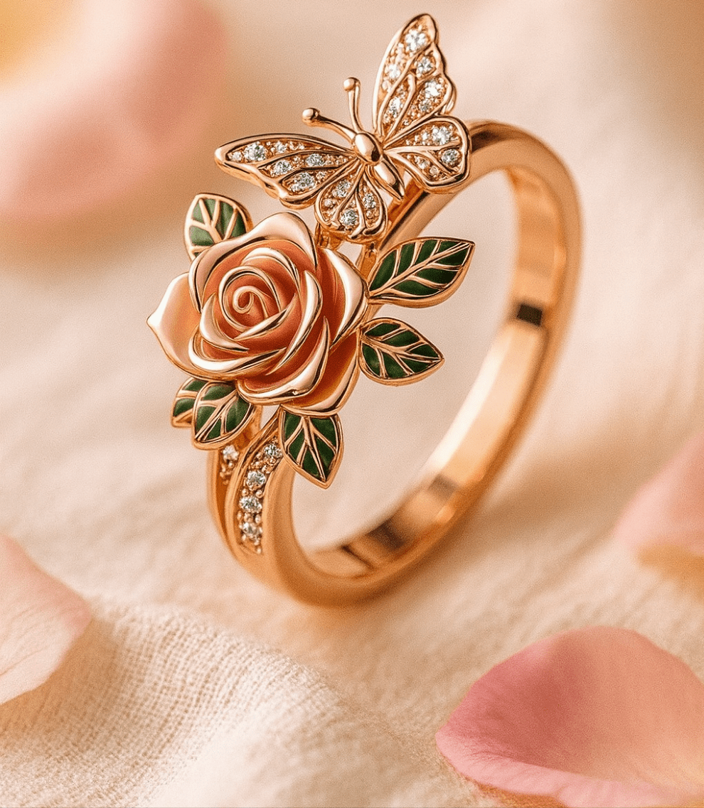Fairy Style Rose Ring – Dripping Oil Alloy Jewelry