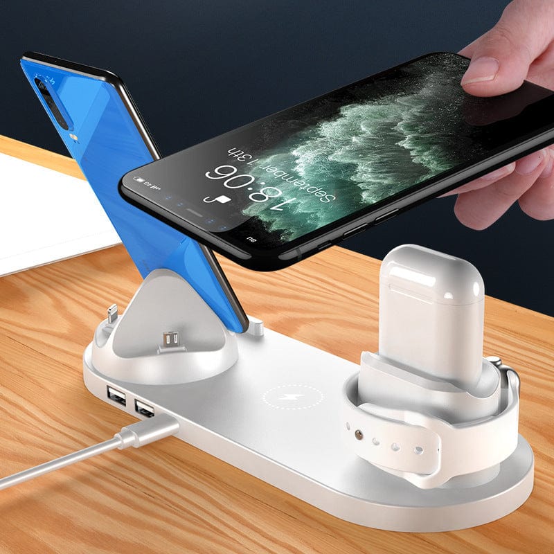 6-in-1 Wireless Charging Dock Station – Fast Charger Pad for iPhone, Apple Watch & AirPods