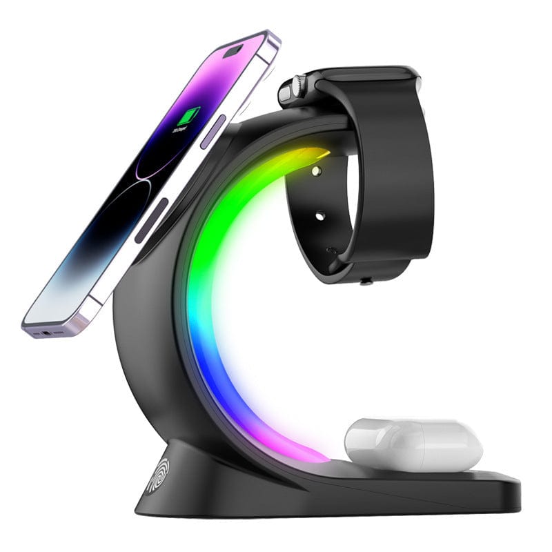 Fast Magnetic Wireless Charger with RGB Lamp Effect