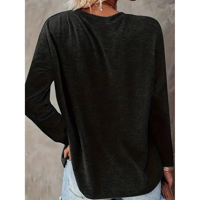 Women’s Paw Print Long Sleeve Casual Tee