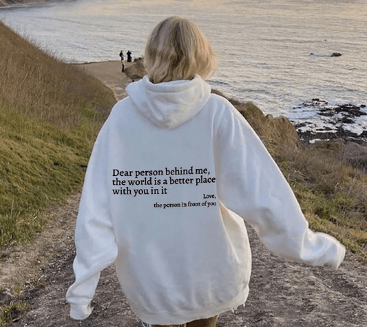 Women’s Plush Letter Printed Hoodie.