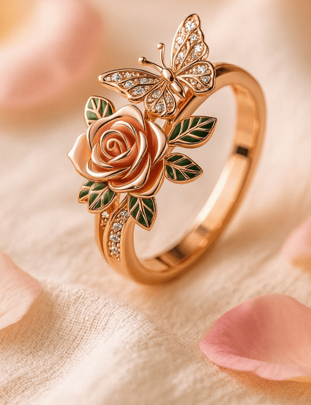 Fairy Style Rose Ring – Dripping Oil Alloy Jewelry