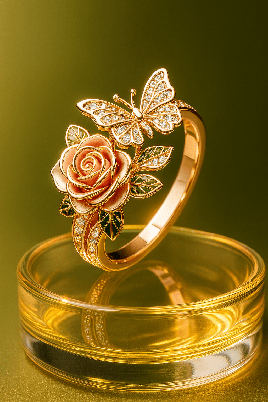 Fairy Style Rose Ring – Dripping Oil Alloy Jewelry